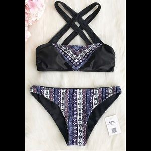 Cupshe Exotic Traveler Cross Bikini Set